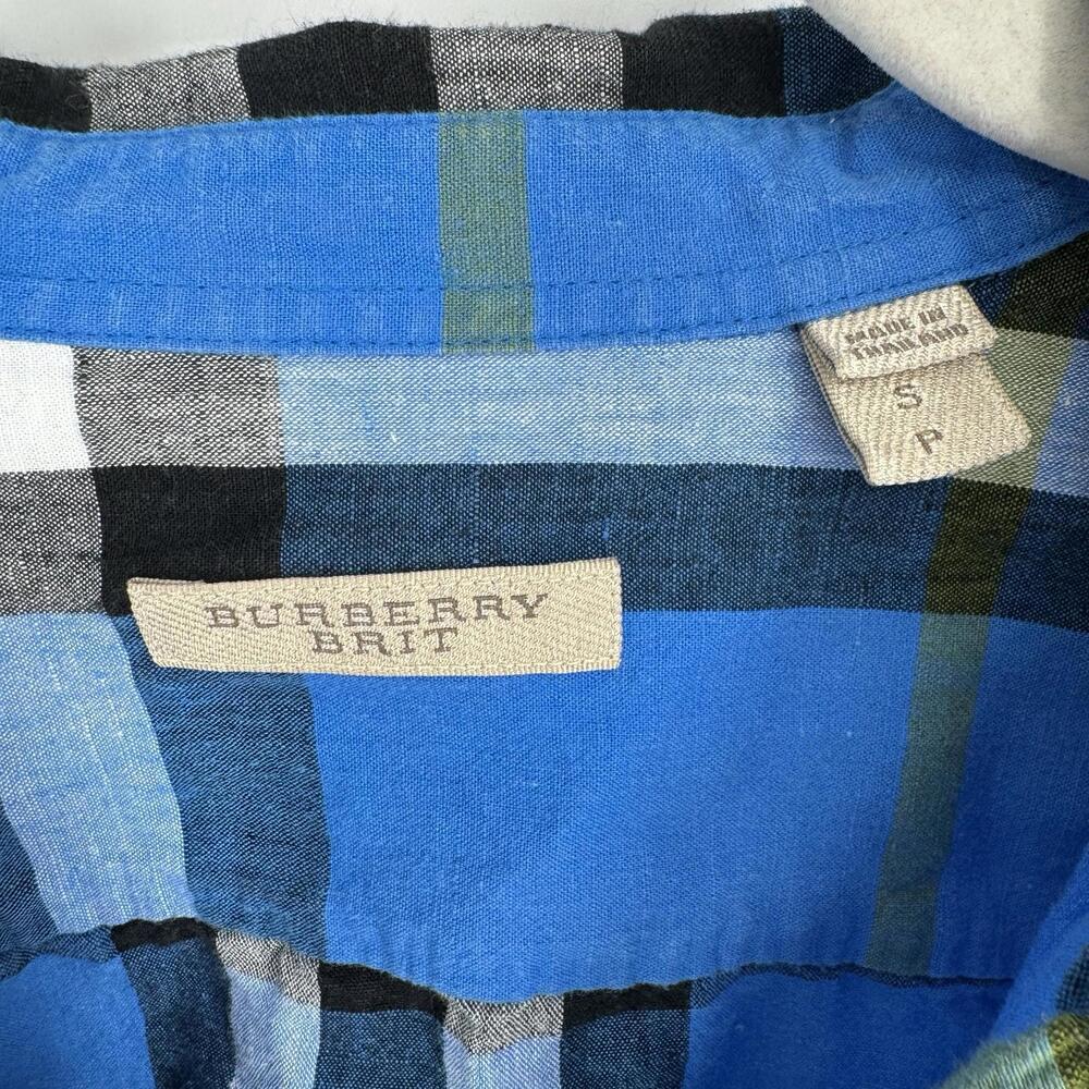 Burberry Blue Plaid Dress Shirt - Picture 3 of 6